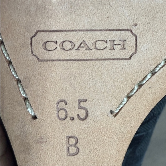 Coach | Precious Classic Cs Black Peep Toe Heels with Silver Accents - 6.5 - Picture 4 of 7